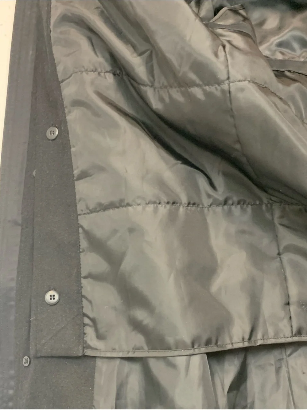 Lauren Ralph Lauren Men L Trench Coat Full Zip Button Removable Lining Black